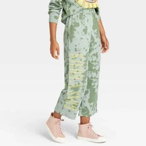 Women's Guns N' Roses Logo Wide Leg Graphic Lounge Pants - Green
